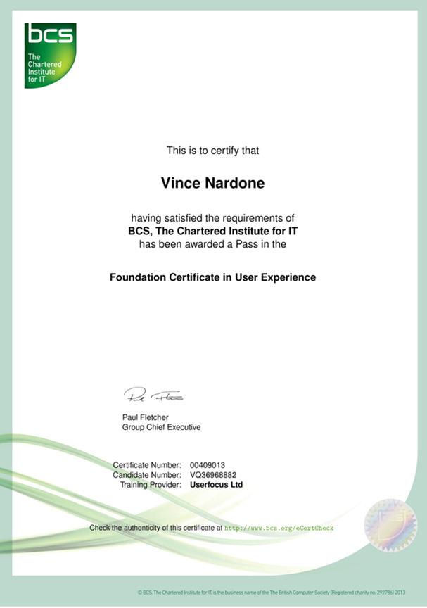 BCS Certificate